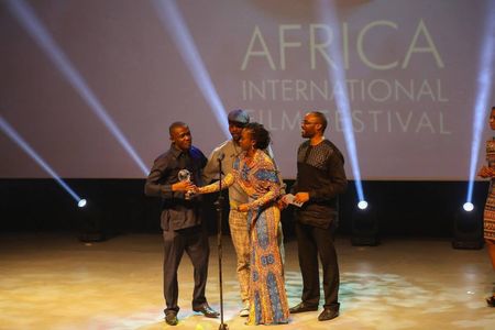 Receiving the Award for Best Nigerian Film - Africa International Film Festival 2014