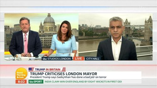 Piers Morgan, Susanna Reid, and Sadiq Khan in Good Morning Britain (2014)