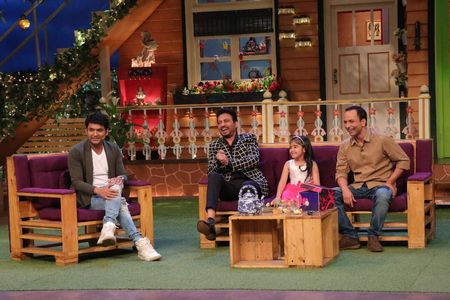Irrfan Khan, Deepak Dobriyal, and Kapil Sharma in The Kapil Sharma Show (2016)