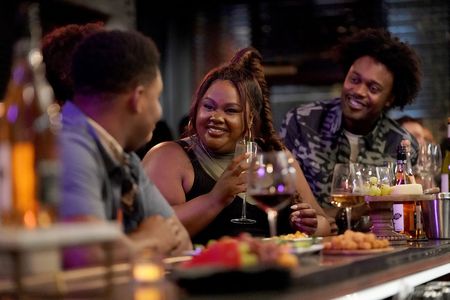 Nicole Byer, Aaron Jennings, and Echo Kellum in Grand Crew (2021)