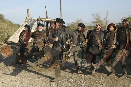 Hugh Bonneville, Leon Lopez, Tommie Earl Jenkins, Daniel Hoffmann-Gill, Martin Collins, and Adam Loxley in Galavant (201