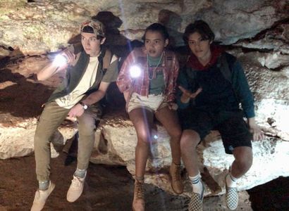 Deja Monique Cruz, Dodge Prince, and Kobi Frumer in The Quest for Tom Sawyer's Gold (2023)