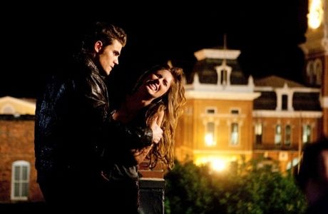 Kayla Ewell and Paul Wesley in The Vampire Diaries (2009)