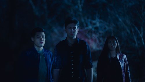 Daniella Dela Peña, Danny Vo, and Luke Hutchie in EZRA (2022)