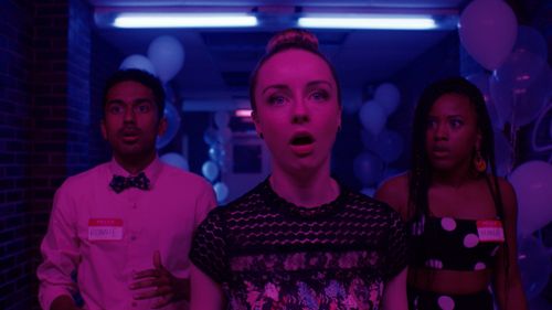 Varun Saranga, Kacey Rohl, and Asha Ashanti in Killer High (2018)