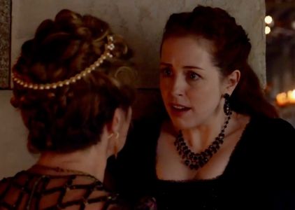 Amanda Lisman and Megan Follows in Reign