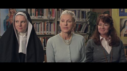 Sr. Bridgette (Karen Ballantyne),Mrs. Fitzpatrick (Chris McBeath) and Sr. Adelia (Teresa Laverty),the spiritual leader