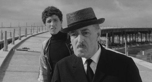 Ninetto Davoli and Totò in The Hawks and the Sparrows (1966)