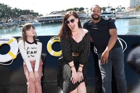 Donald Faison, Allison Tolman, and Alexa Swinton at an event for IMDb at San Diego Comic-Con (2016)