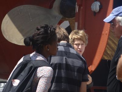 Edwin Gagiano on set of Snakepark in Durban, South Africa with Darrell Roodt