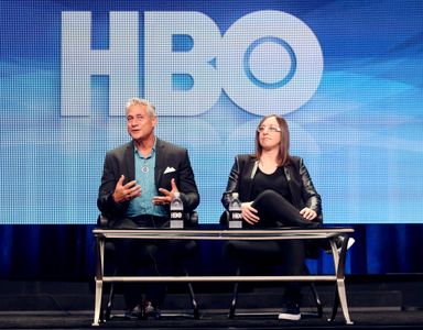 Greg Louganis and Cheryl Furjanic at an event for Back on Board: Greg Louganis (2014)