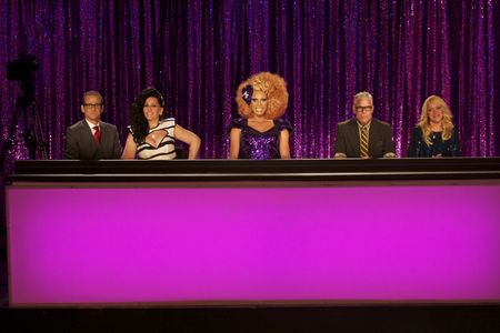 Nicole Sullivan, Max Mutchnick, RuPaul, Michelle Visage, and Billy B. in RuPaul's Drag Race (2009)