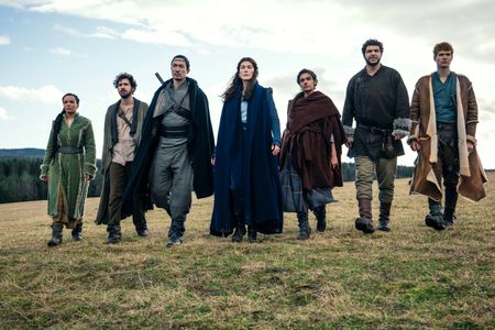 Rosamund Pike, Daniel Henney, Zoë Robins, Josha Stradowski, Madeleine Madden, Barney Harris, and Marcus Rutherford in Th