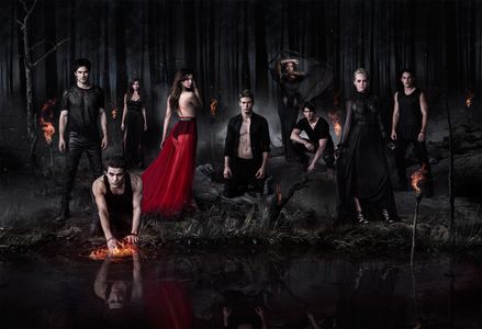 Kat Graham, Ian Somerhalder, Paul Wesley, Zach Roerig, Michael Trevino, Steven R. McQueen, Candice King, and Nina Dobrev