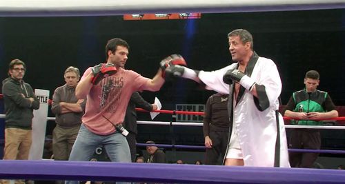 Sylvester Stallone and Greg Rementer on set of 