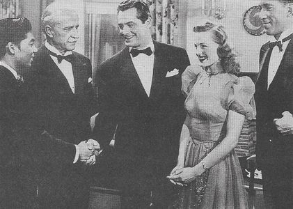 Anthony Quinn, Jonathan Hale, Elyse Knox, 'Ducky' Louie, and Kane Richmond in Black Gold (1947)