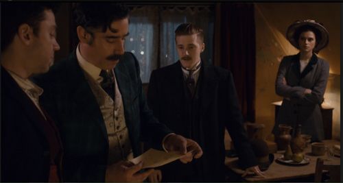 Stephen Mangan, Michael Weston, Adam Nagaitis, and Rebecca Liddiard in Houdini and Doyle (2016)