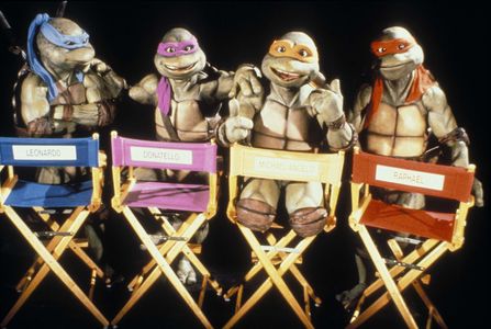 Kenn Scott, Adam Carl, Mark Caso, Laurie Faso, Robbie Rist, Michelan Sisti, Leif Tilden, and Brian Tochi in Teenage Muta