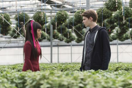 Robbie Kay and Kiki Sukezane in Heroes Reborn (2015)