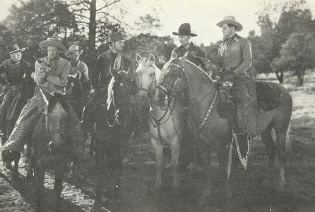 Earl Askam, John Beach, William Boyd, James Ellison, Leo J. McMahon, Al St. John, and Bob Woodward in Trail Dust (1936)