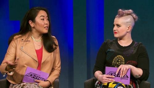 Kelly Osbourne and Aya Kanai in Project Runway Junior (2015)