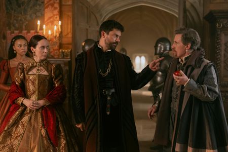 Rob Brydon, Dominic Cooper, Abbie Hern, and Kate O'Flynn in My Lady Jane (2024)