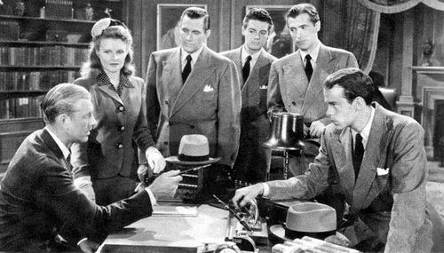David Bacon, Rod Bacon, Richard Clarke, Louise Currie, William Forrest, and Bill Healy in The Masked Marvel (1943)