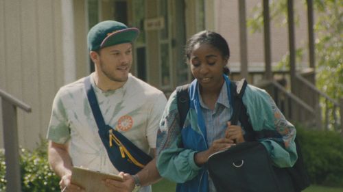 Jimmy Tatro and Ayo Edebiri in Theater Camp (2023)