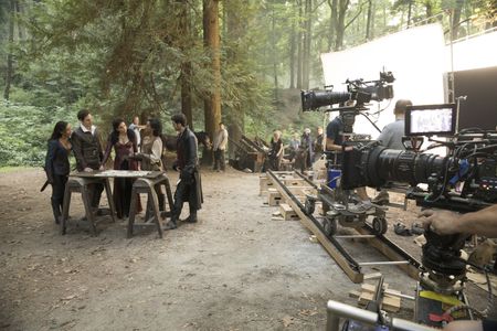 Lana Parrilla, Dania Ramirez, Colin O'Donoghue, Mekia Cox, and Andrew J. West in Once Upon a Time (2011)