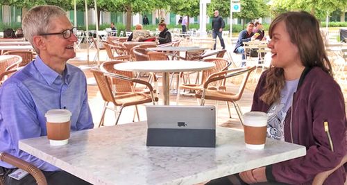 Rikki Poynter and Tim Cook in Coffee with Apple CEO Tim Cook (2017)