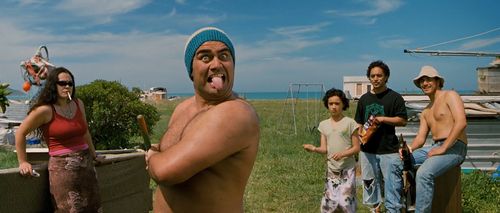 Taungaroa Emile, Keisha Castle-Hughes, Grant Roa, and Rachel House in Whale Rider (2002)