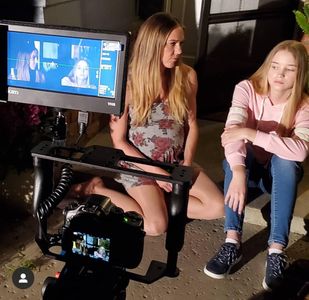 On set for Girl Lost: A Hollywood Story