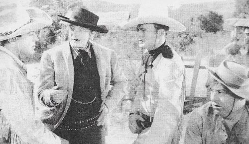 Bob Baker, Don Barclay, LeRoy Mason, and Forrest Taylor in Outlaw Express (1938)