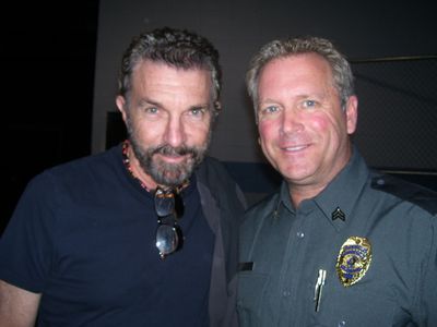 Tony Senzamici as Officer Stetz with Director Bobby Roth on theA&E series Breakout Kings.