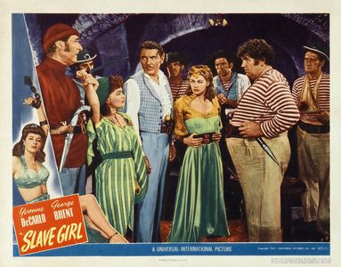 Yvonne De Carlo, George Brent, Lois Collier, Andy Devine, Jack Ingram, and Arthur Treacher in Slave Girl (1947)