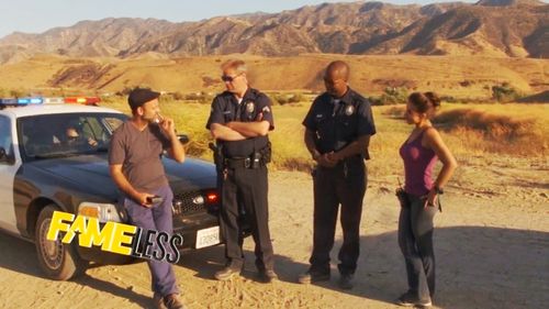 Buddy Sosthand, David Storrs, Kiff VandenHeuvel, and Cecile Cubiló in Fameless (2015)