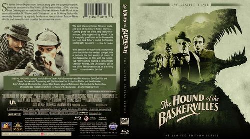Christopher Lee, Peter Cushing, Marla Landi, and André Morell in The Hound of the Baskervilles (1959)