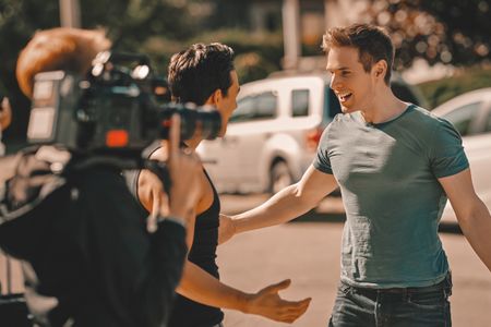 Nic Wilson & Joey Belfiore on the set of The Influencers