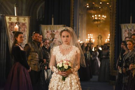 Megan Follows, Craig Parker, and Rose Williams in Reign (2013)