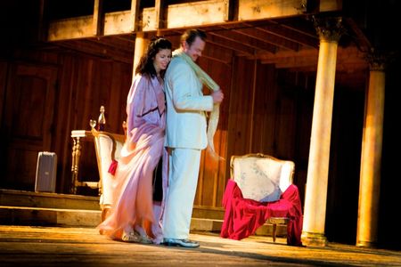 Lucia Marano as Anna Magnani and Tad Coughenour as Tennessee Williams in ROMAN NIGHTS, written by Franco D'Alessandro an