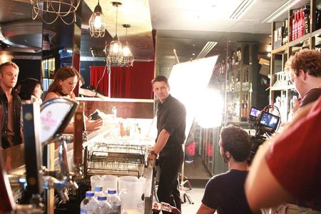 Shane Emmett on set in Precinct 13