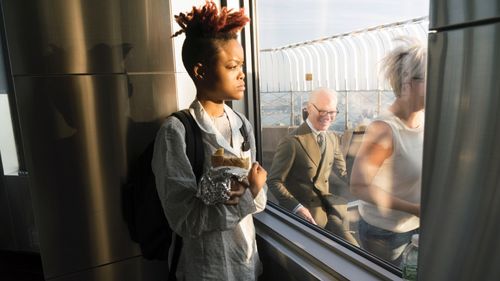 Tim Gunn and Batani-Khalfani in Project Runway (2004)