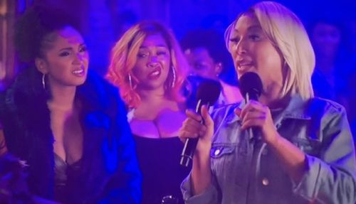 Laura Buttle, Queanna Réa Feather, and Robin Thede in A Black Lady Sketch Show (2022). Sketch “Equally Joked.”