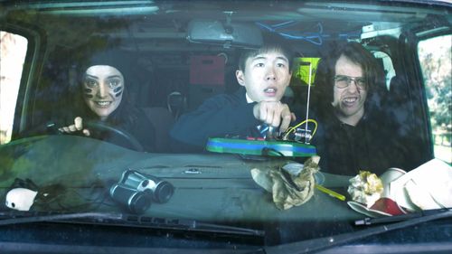 Adriane Daff, Trystan Go and Sam Campbell in 'Small Town Hackers'
