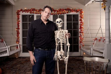 Patrick Ewald on the set of TALES OF HALLOWEEN