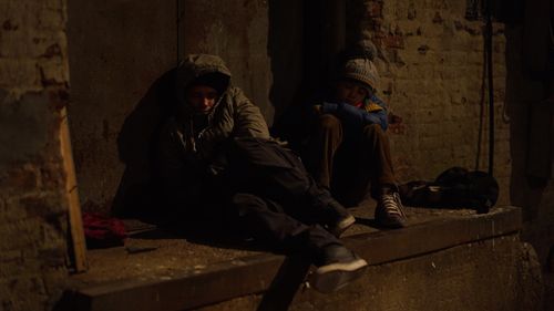 Nathan Kress and Colin Critchley in Breaking Brooklyn (2018)
