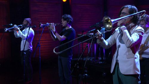 Zach Condon, Beirut, Benjamin Lanz, and Kyle Resnick in Conan (2010)
