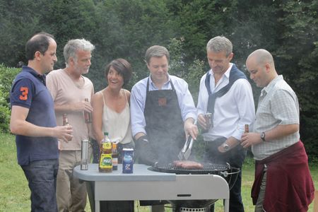 Lionel Abelanski, Guillaume de Tonquédec, Franck Dubosc, Lambert Wilson, Florence Foresti, and Jérôme Commandeur in Barb