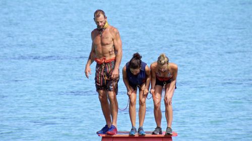 Brad Culpepper, Andrea Boehlke, and Aubry Bracco in Survivor (2000)