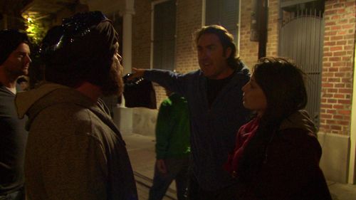 Brandy Schaefer, Bobby Roe, Zack Andrews, and Mikey Roe in The Houses October Built (2014)
